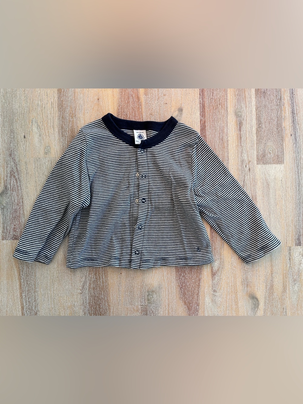 Petit Bateau Navy Blue Striped Cardigan 18 Months French Fall - Picture 1 of 5
